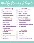 Weekly cleaning schedule 4