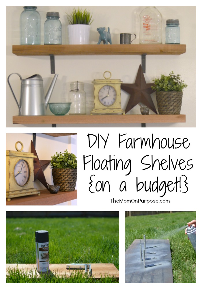 DIY Farmhouse Floating Shelves