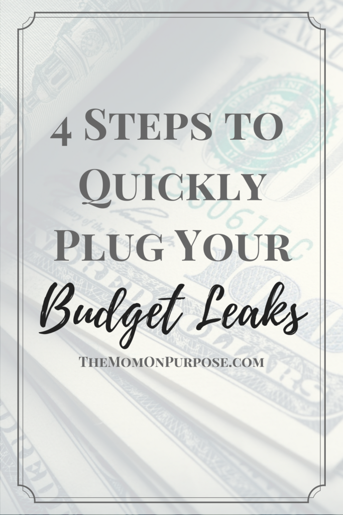 We are constantly suffering with budget leaks. But these 4 steps have really helped us to stop them quickly.