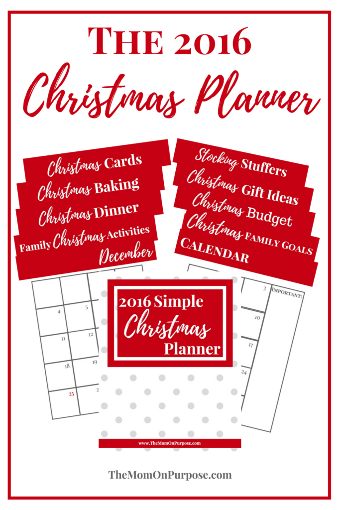Are you trying to get organized this Christmas? The 2016 Simple Christmas Planner can help you manager all of the things that make the season bright with 12 FREE printables just for you! Pop on over to grab your copy!