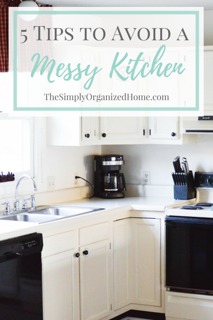 Do you struggle with "messy kitchen syndrome." Yeah, I did too until I started following these 5 tips! They have completely changed the entire look of my kitchen! 