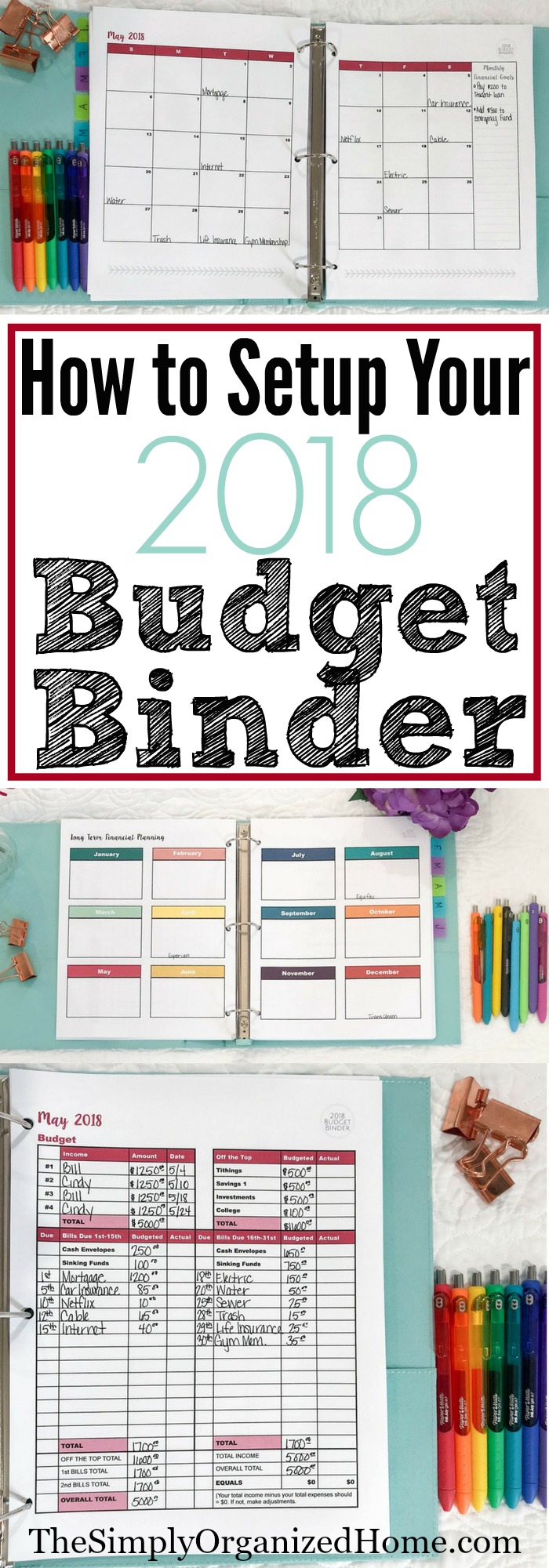 2018 budget binder setup